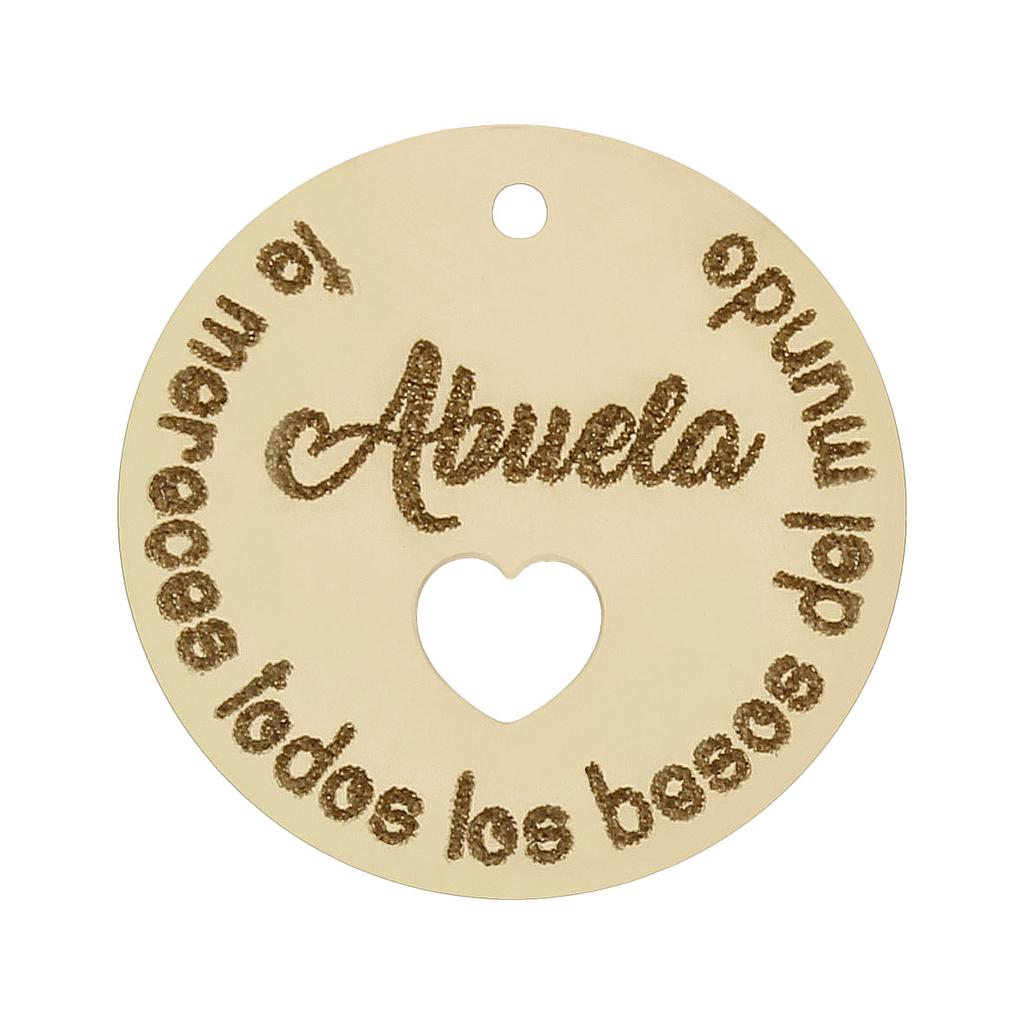 MI HISTORIA - ABALORIO FRASE ABUELA ORO 18KL