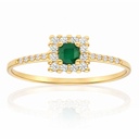SORTIJA ORO 18KL ESMERALDA FINA + CIRCONITAS