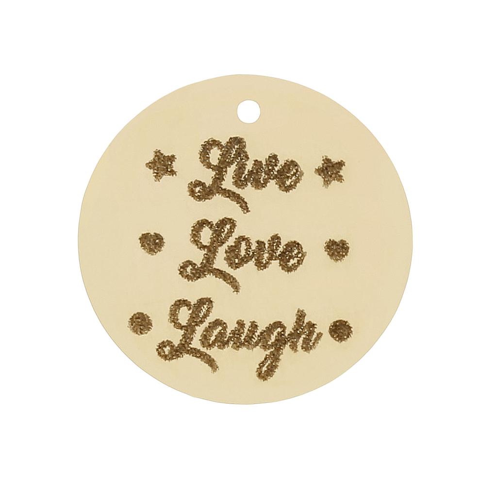 MI HISTORIA - ABALORIO LIVE LOVE LAUGH ORO 18KL