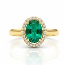 SORTIJA ORO 18KL PIEDRA VERDE + CIRCONITAS
