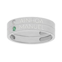 SORTIJA ORO BLANCO 18KL - 2 ANILLOS PERSONALIZADOS NOMBRE