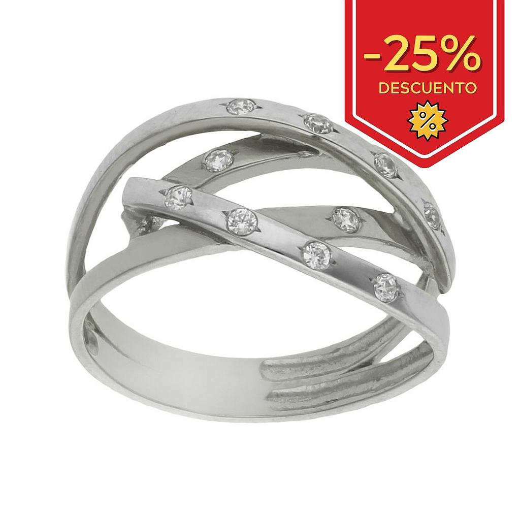 SORTIJA ORO BLANCO 18KL CIRCONITAS