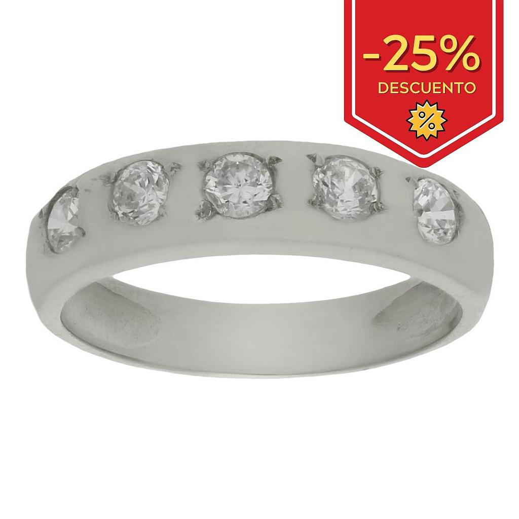 SORTIJA ORO BLANCO 18KL CIRCONITAS