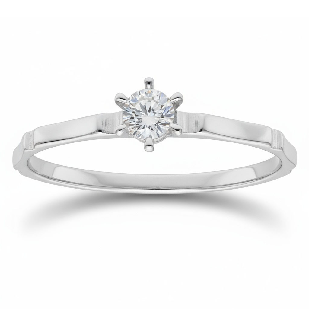 SORTIJA ORO BLANCO 18KL DIAMANTE - STOCK