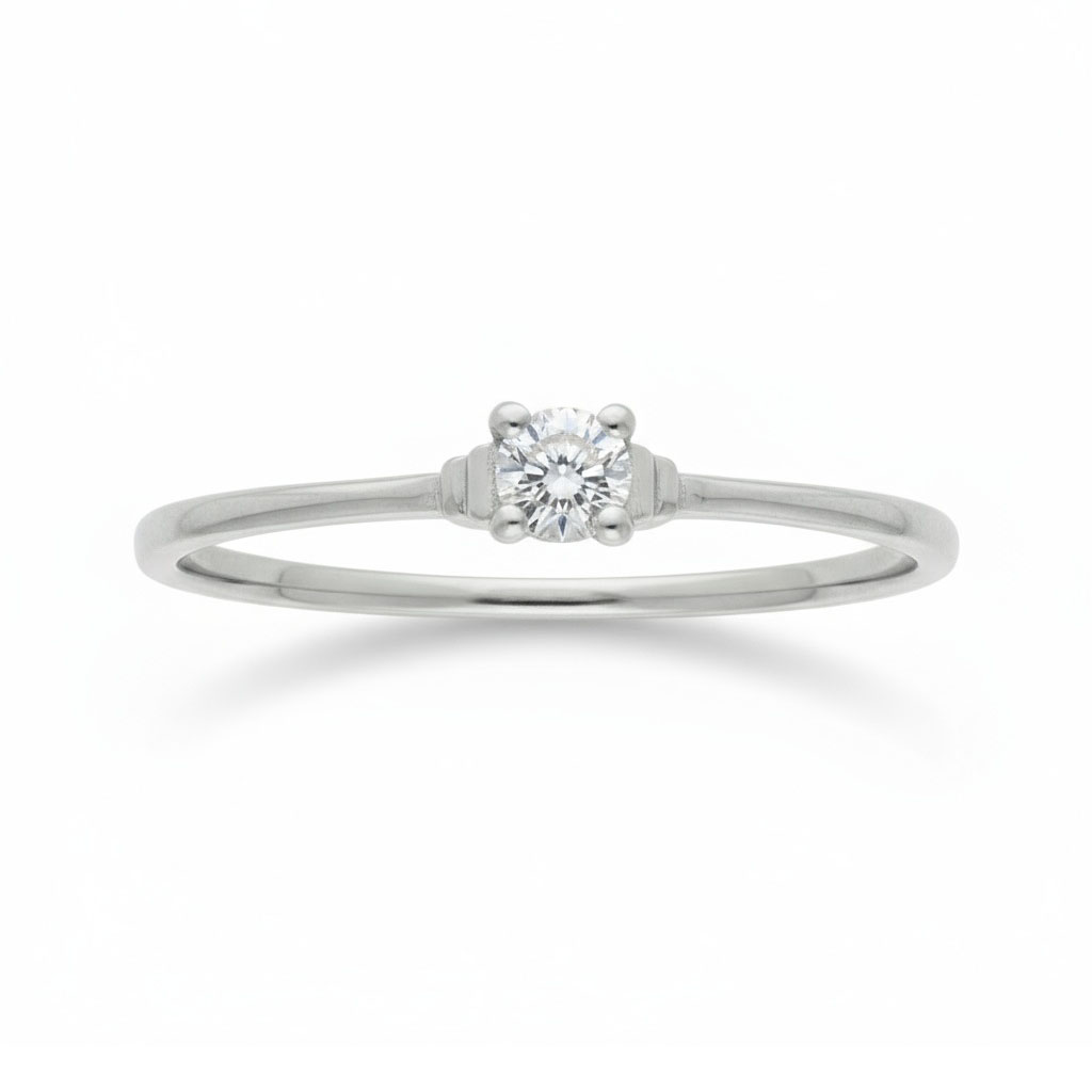 SORTIJA ORO BLANCO 18KL DIAMANTE - STOCK