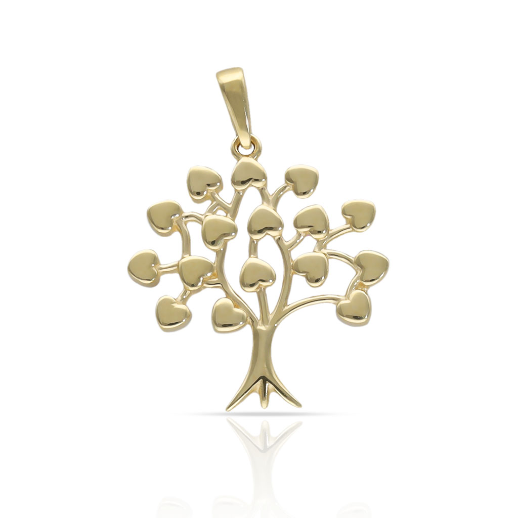 COLGANTE ORO 18KL ARBOL VIDA + CORAZONES - 17x18MM