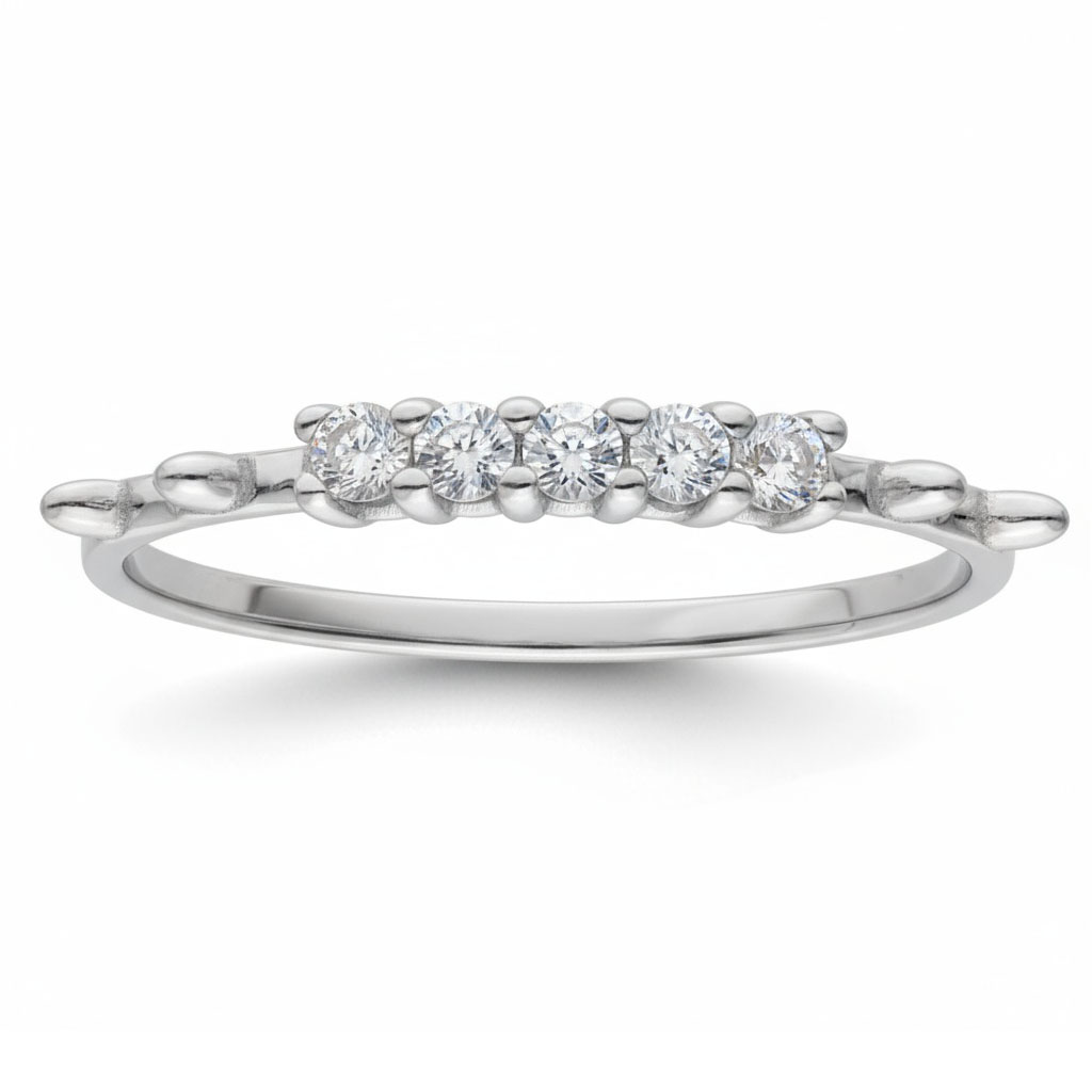 SORTIJA ORO BLANCO 18KL DIAMANTES - STOCK
