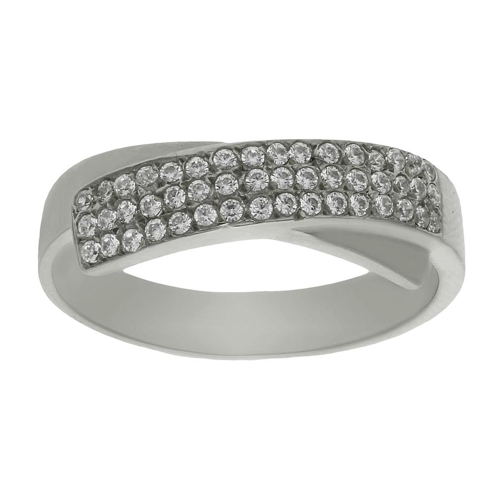 SORTIJA ORO BLANCO 18KL DIAMANTES - STOCK