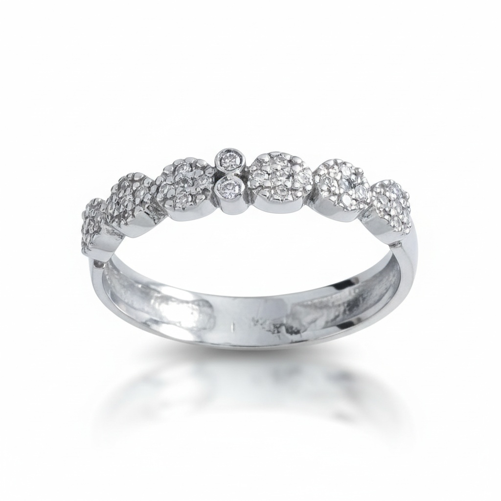 SORTIJA ORO BLANCO 18KL DIAMANTES - STOCK