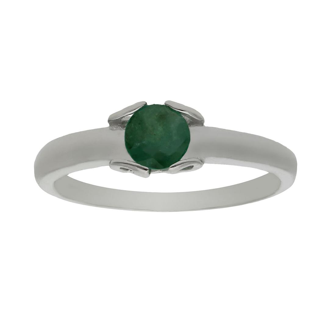 SORTIJA ORO BLANCO 18KL ESMERALDA FINA