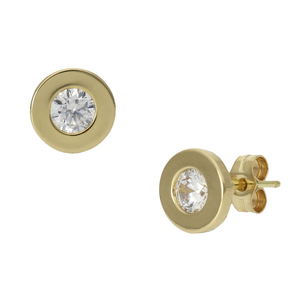 PENDIENTES CHATON ORO 18KL - 7.5MM