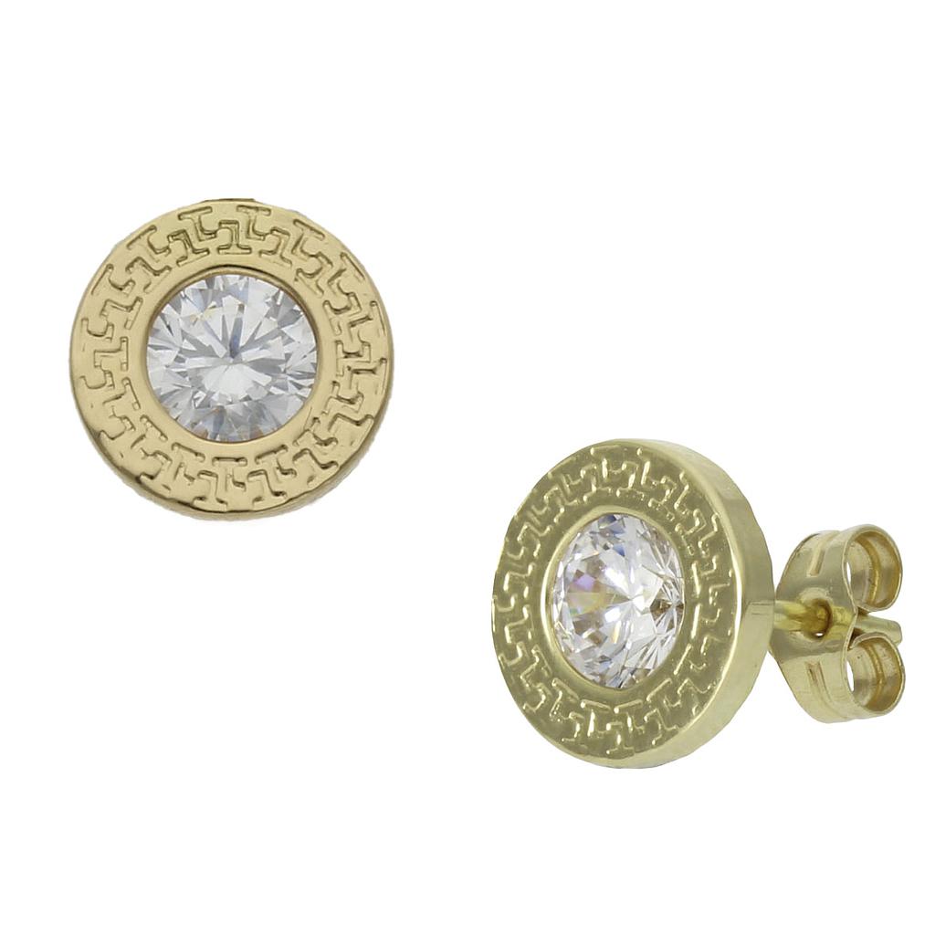 PENDIENTES CHATON ORO 18KL - 9MM