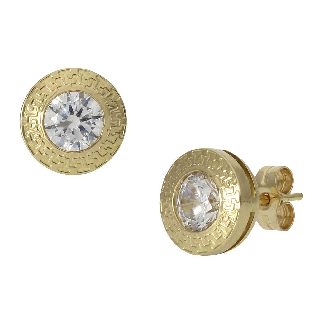 PENDIENTES CHATON ORO 18KL - 9MM