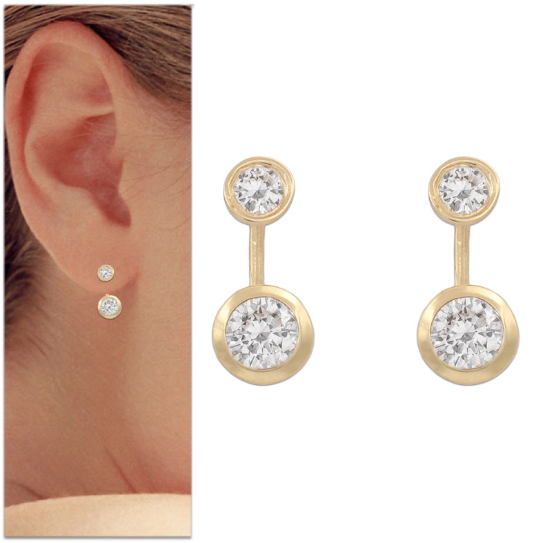 PENDIENTES CHATON ORO 18KL CIRCONITAS