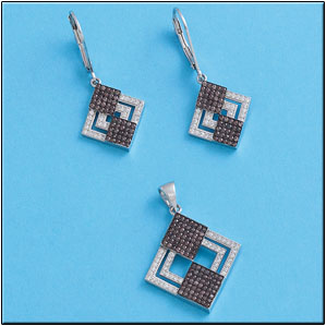 PENDIENTES CIRCONITAS MARRONES PLATA 925MM