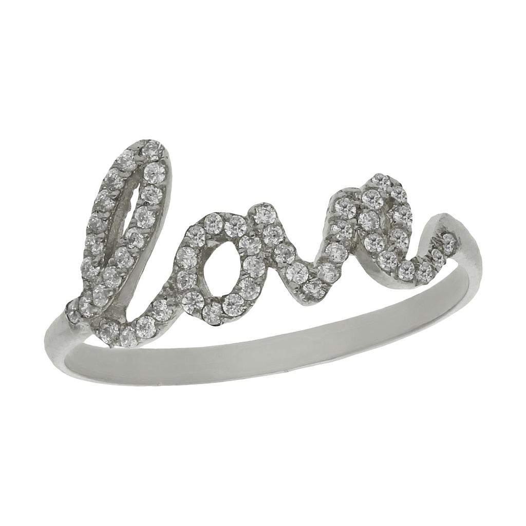 SORTIJA ORO BLANCO 18KL LOVE CIRCONITAS