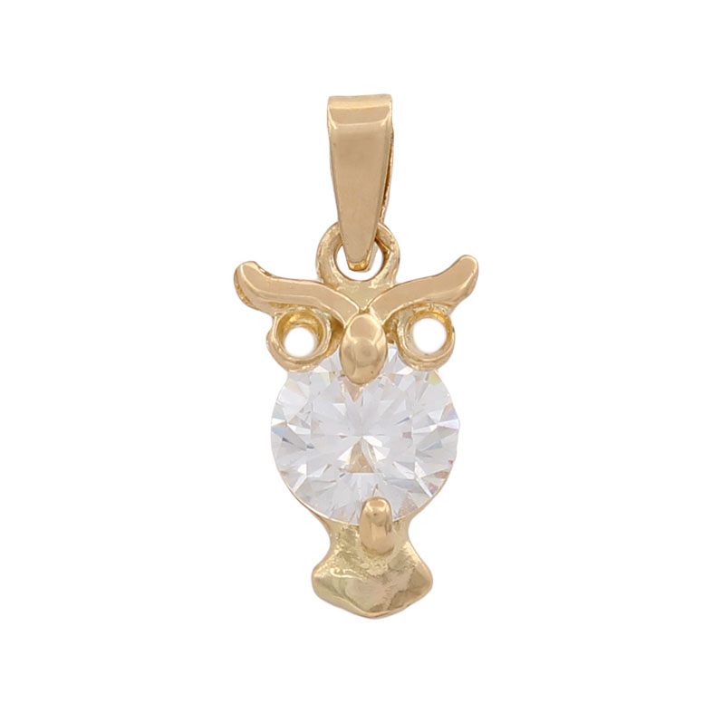COLGANTE ORO 18KL BUHO PIEDRA CIRCONITA