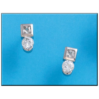 PENDIENTES CIRCONITAS PLATA 925MM  