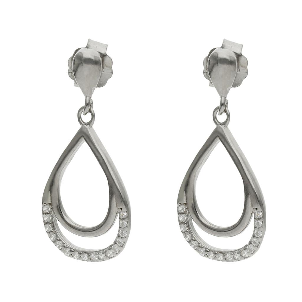 PENDIENTES CIRCONITAS PLATA 925MM - 12x24MM