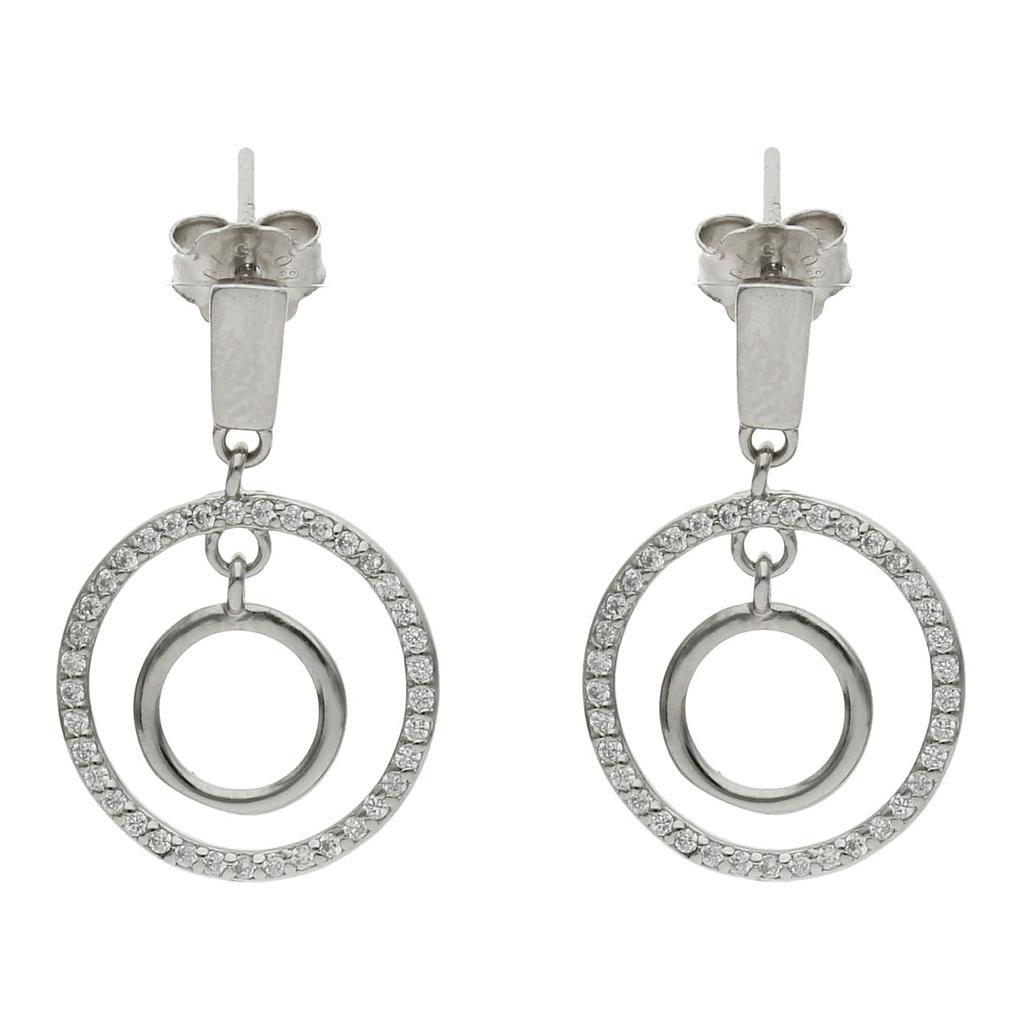 PENDIENTES CIRCONITAS PLATA 925MM - 15x24MM