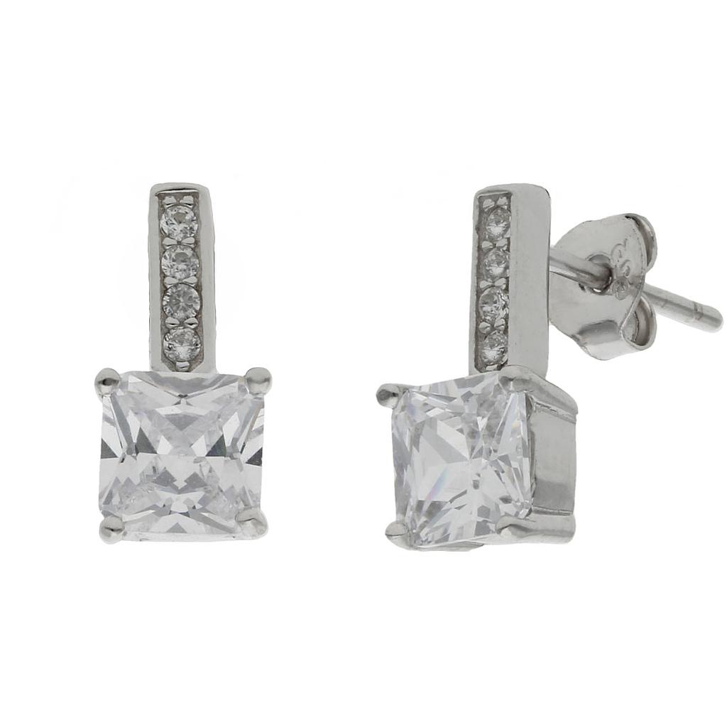 PENDIENTES CIRCONITAS PLATA 925MM - 6x14MM