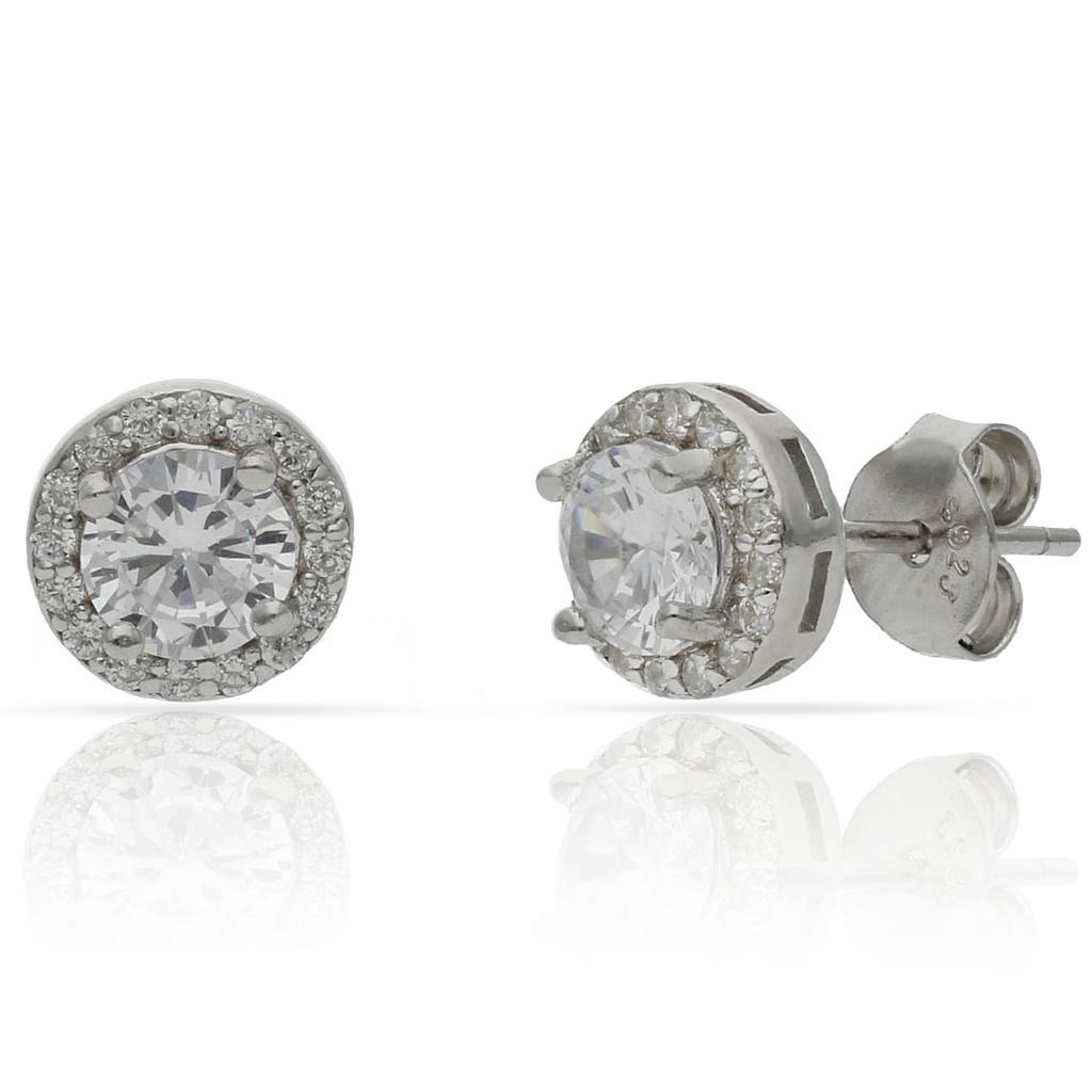 PENDIENTES CIRCONITAS PLATA 925MM - 7.50MM