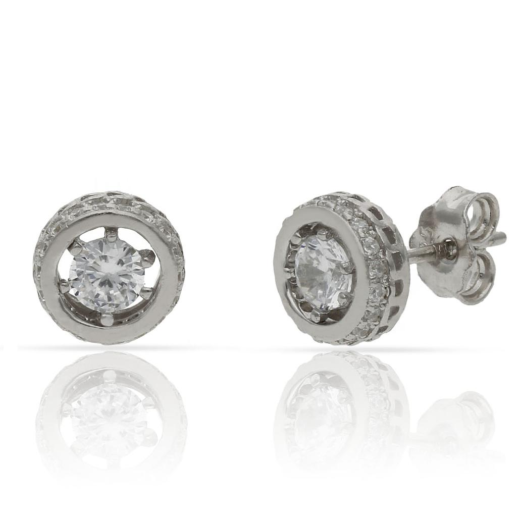 PENDIENTES CIRCONITAS PLATA 925MM - 8MM