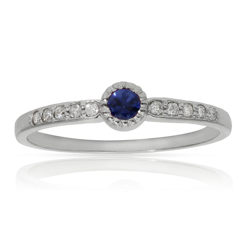SORTIJA ORO BLANCO 18KL ZAFIRO + DIAMANTES