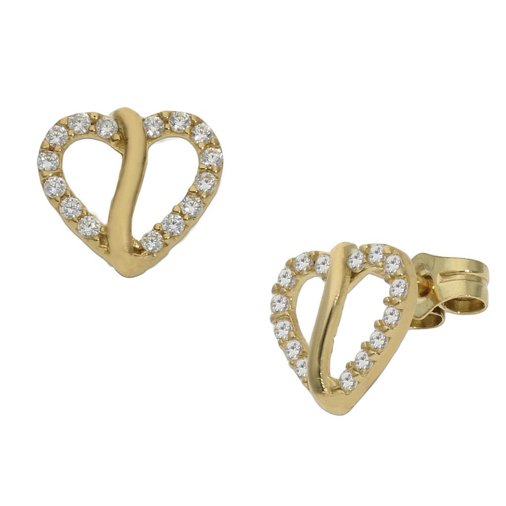 PENDIENTES CORAZON ORO 18KL CIRCONITAS