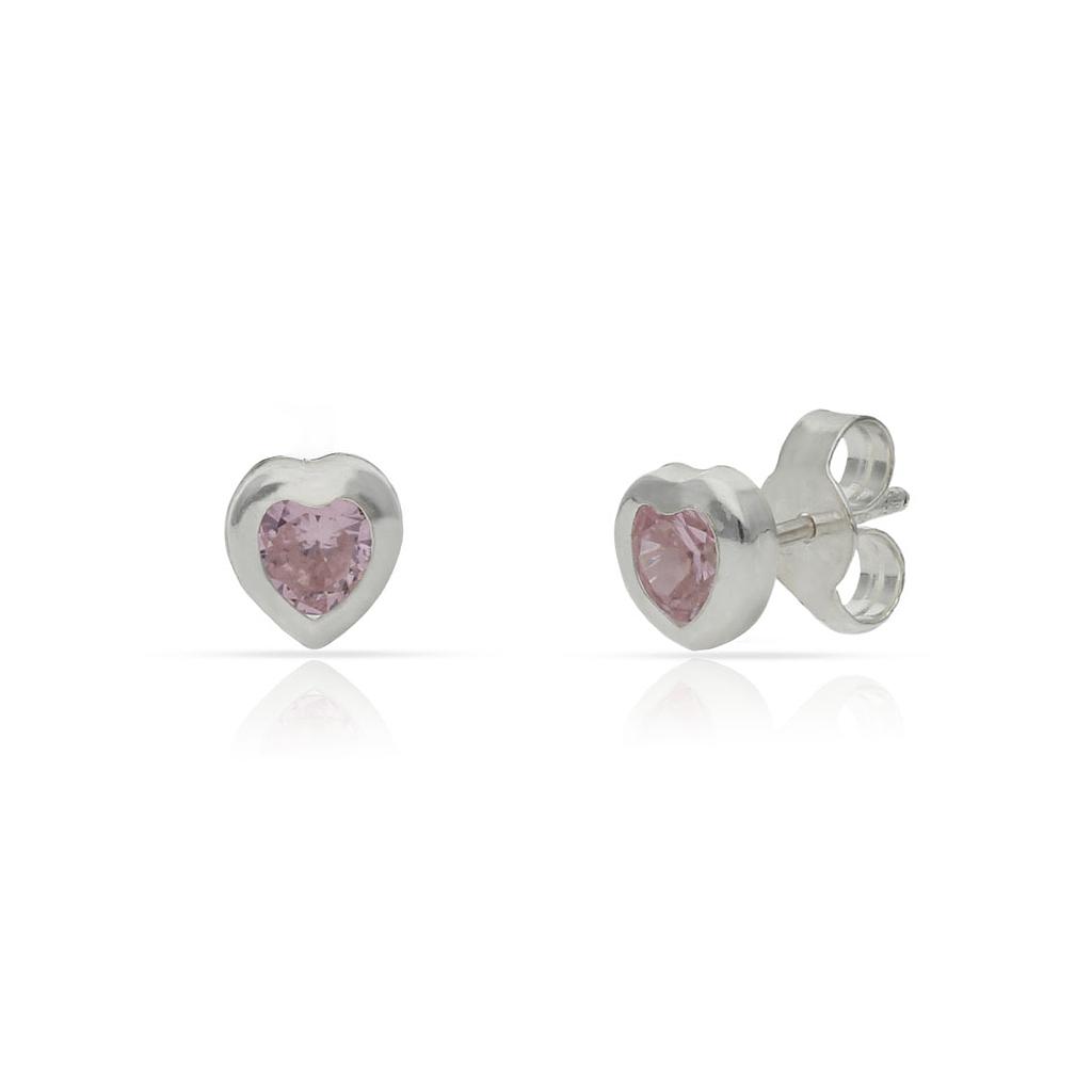 PENDIENTES CORAZON PIEDRA ROSA PLATA 925MM - 4MM (copia)