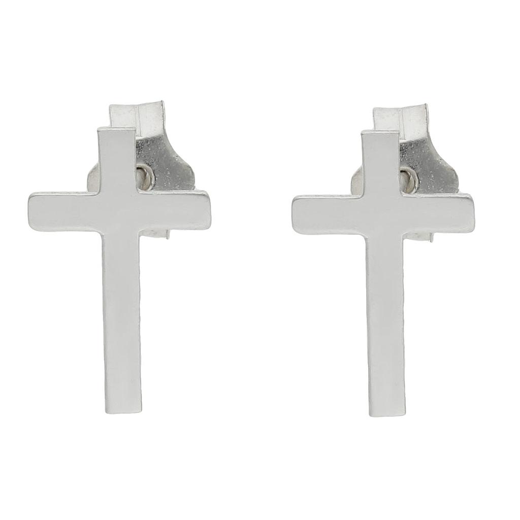 PENDIENTES CRUZ PLATA 925MM