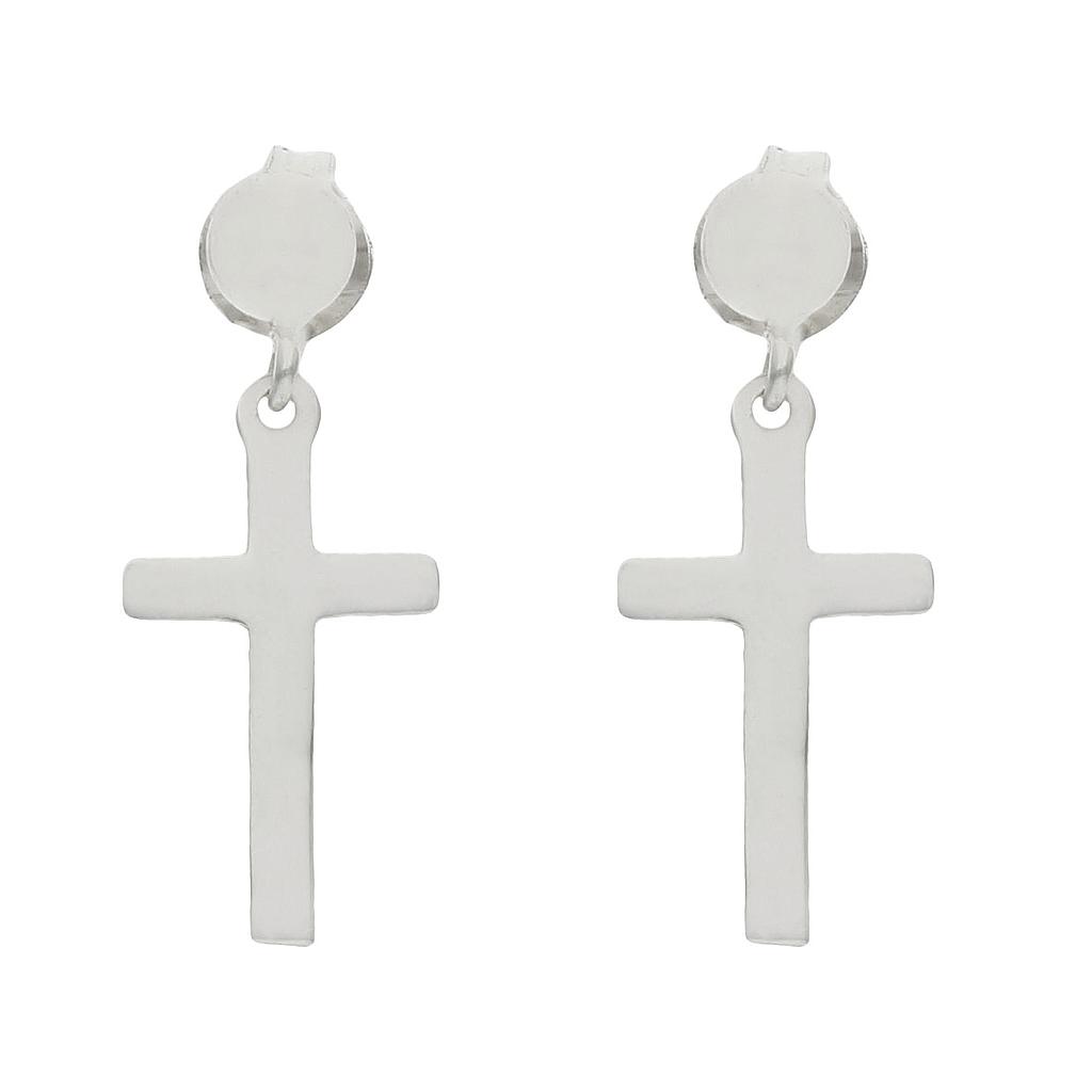 PENDIENTES CRUZ PLATA 925MM