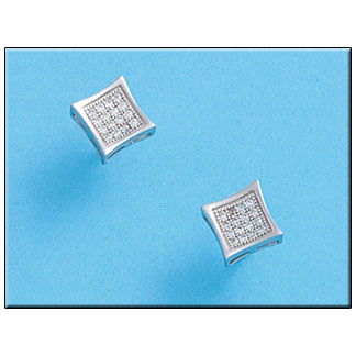 PENDIENTES CUADRADO CIRCONITAS PLATA 925MM