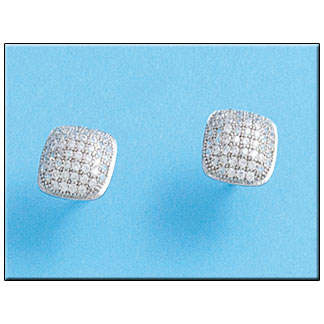 PENDIENTES CUADRADO PLATA 925MM