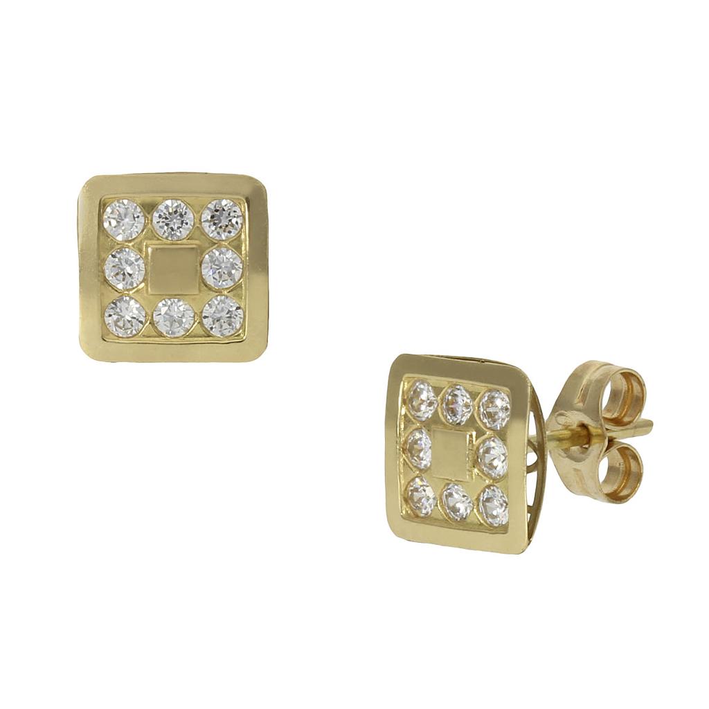 PENDIENTES CUADRADOS ORO 18KL - 7X7MM