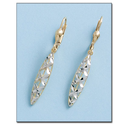 PENDIENTES EN ORO 18KL BICOLOR TALLADOS 