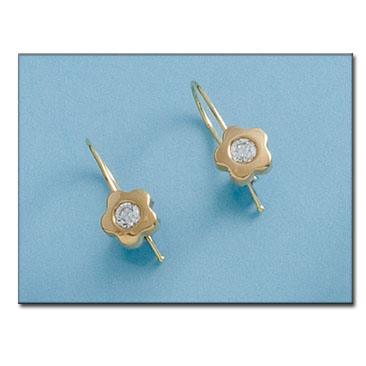 PENDIENTES EN ORO 18KL FLOR CIRCONITAS