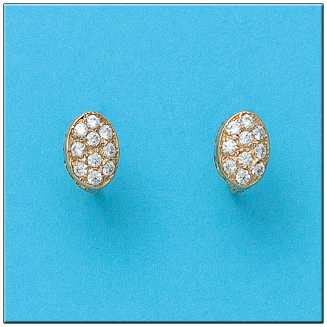 PENDIENTES EN ORO 18KL OVAL CIRCONITAS