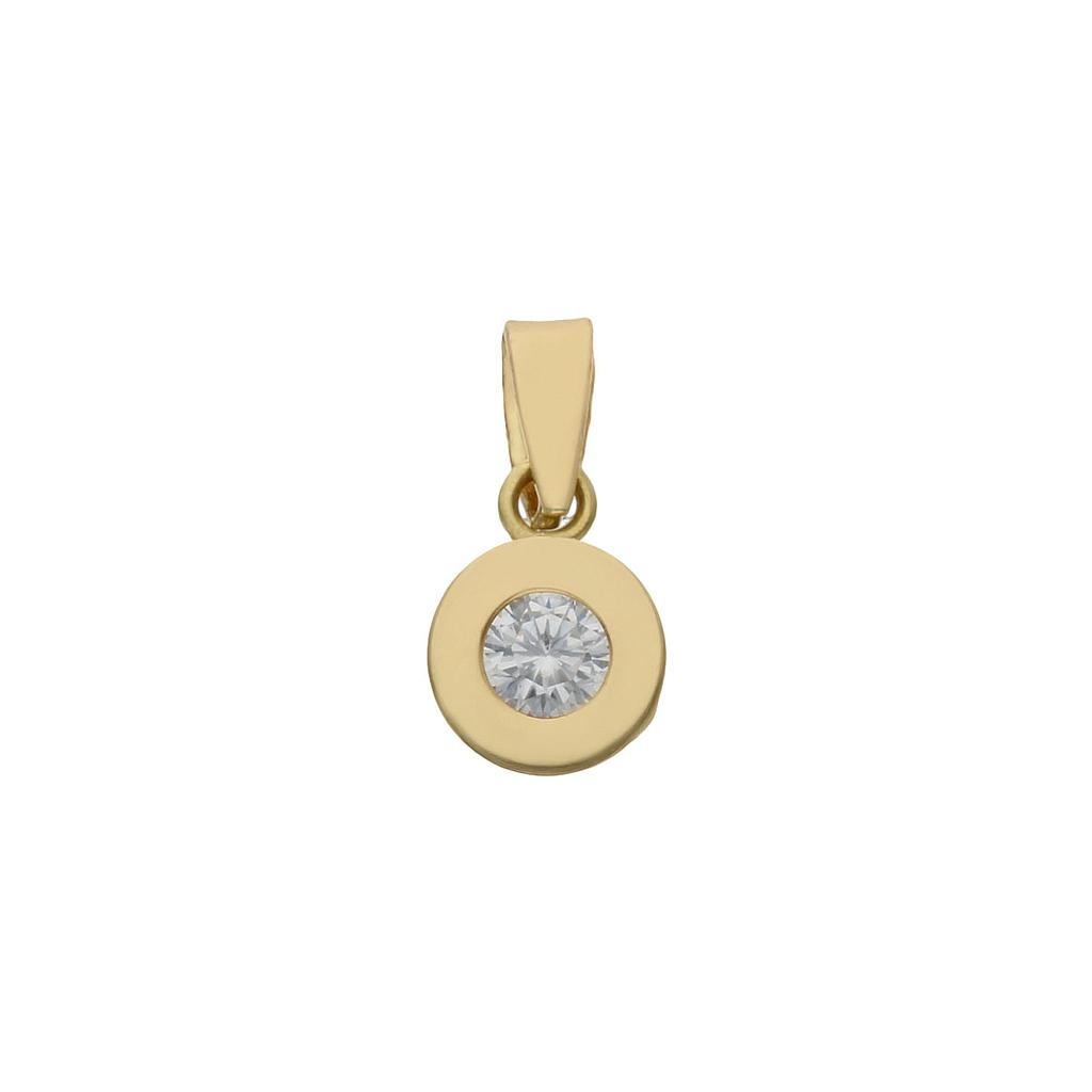 COLGANTE ORO 18KL CHATON CIRCONITA 6.50MM