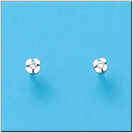 PENDIENTES EN ORO BLANCO 18KL CIRCONITAS