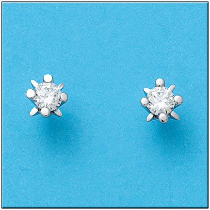 PENDIENTES EN ORO BLANCO 18KL CIRCONITAS