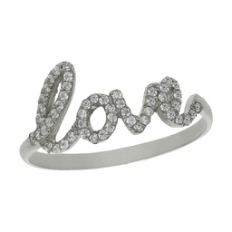 [S797] SORTIJA LOVE ORO BLANCO 18KL CIRCONITAS