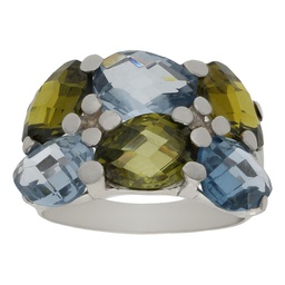 [S4679] SORTIJA ORO 18KL - PIEDRA AZUL + VERDE