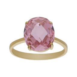 [S127] SORTIJA ORO 18KL - PIEDRA ROSA