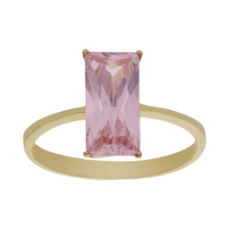 [S357] SORTIJA ORO 18KL - PIEDRA ROSA