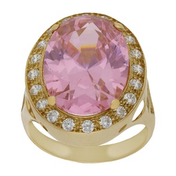 [S1096] SORTIJA ORO 18KL - PIEDRA ROSA