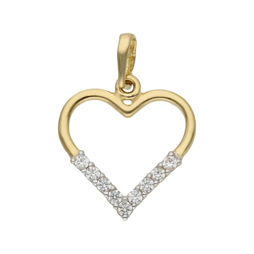 COLGANTE ORO 18KL CORAZON CIRCONITAS