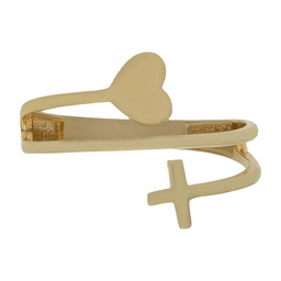 [S1021] SORTIJA ORO 18KL CORAZON + CRUZ