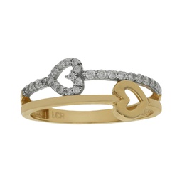 [S1018] SORTIJA ORO 18KL CORAZONES CIRCONITAS
