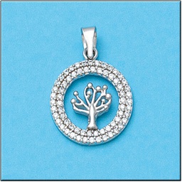 [LCR506B] COLGANTE ARBOL ORO BLANCO 18KL DIAMANTES